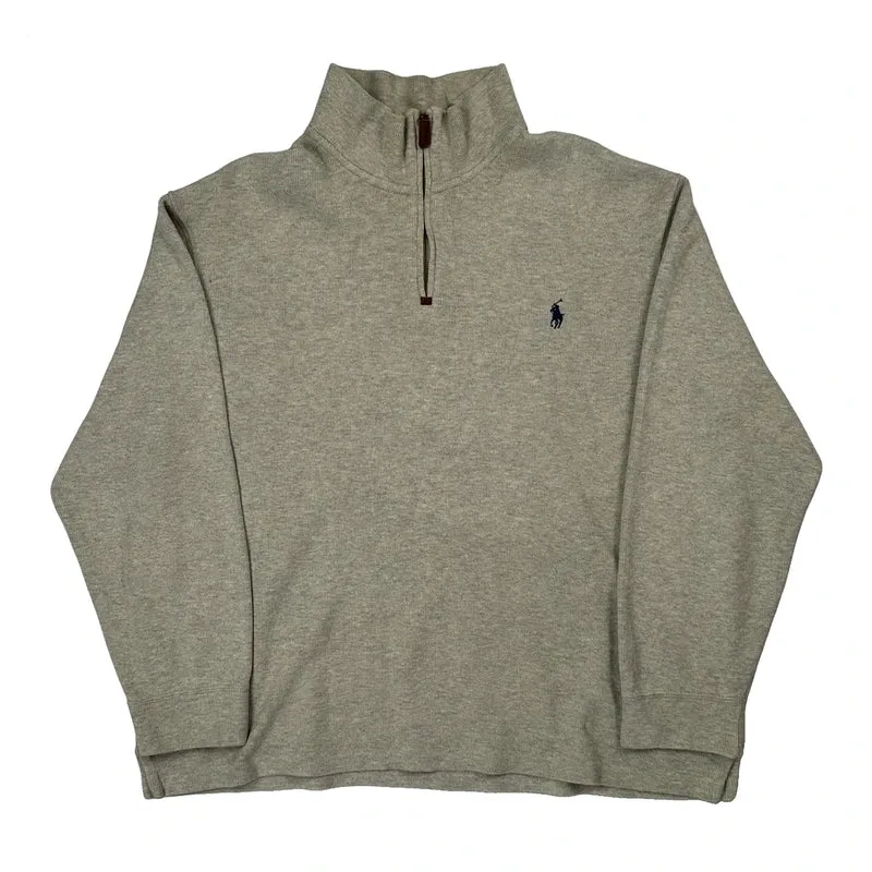 Polo By Ralph Lauren 1/4 Zip - XL Grey Cotton
