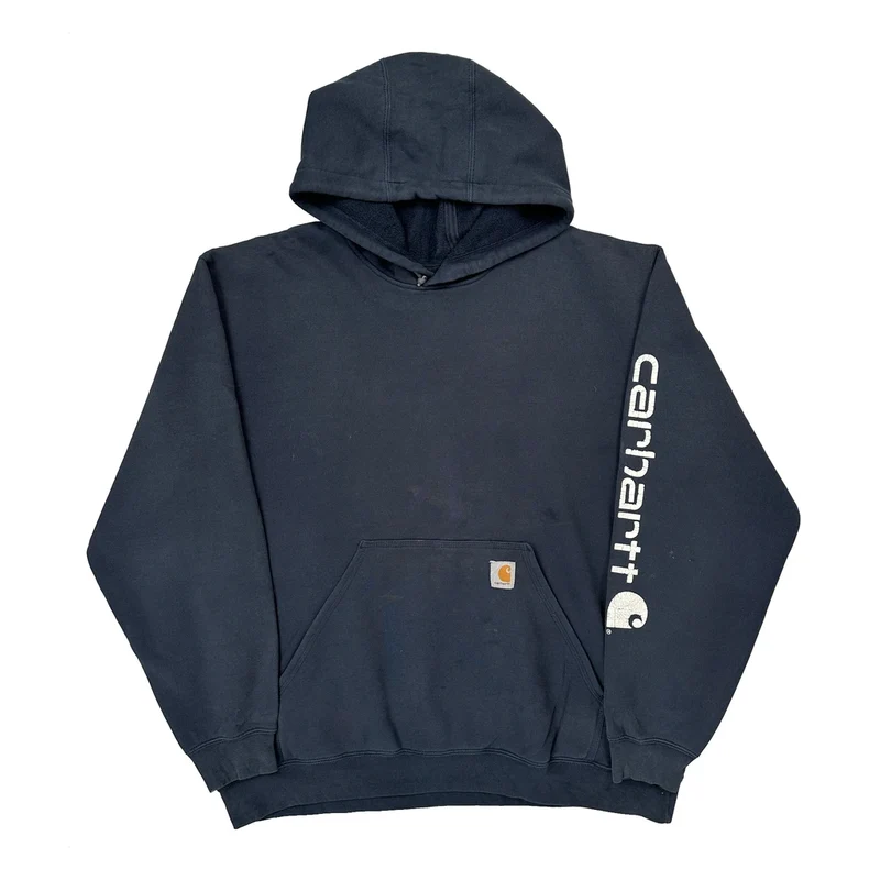 Carhartt Spellout Hoodie - XL Navy Cotton