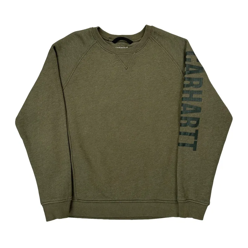 Carhartt Spellout Sweatshirt - XL Green Cotton Blend