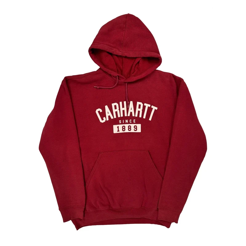 Carhartt Hoodie - Large Red Cotton Blend