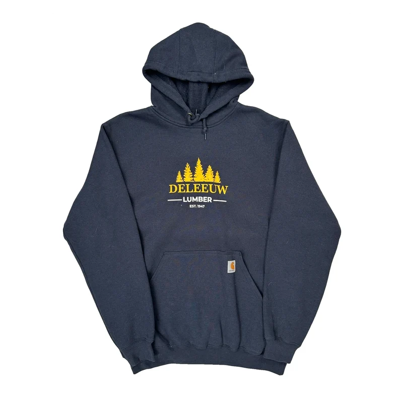 Deleeuw Lumber Carhartt Hoodie - Medium Navy Cotton