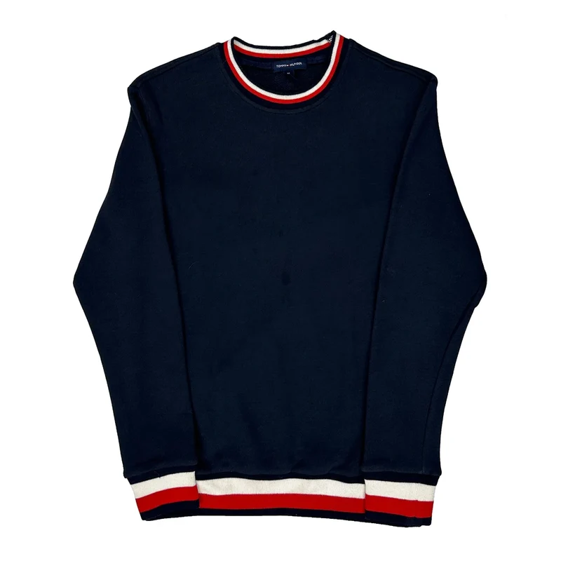Tommy Hilfiger Striped Jumper - Medium Navy Cotton