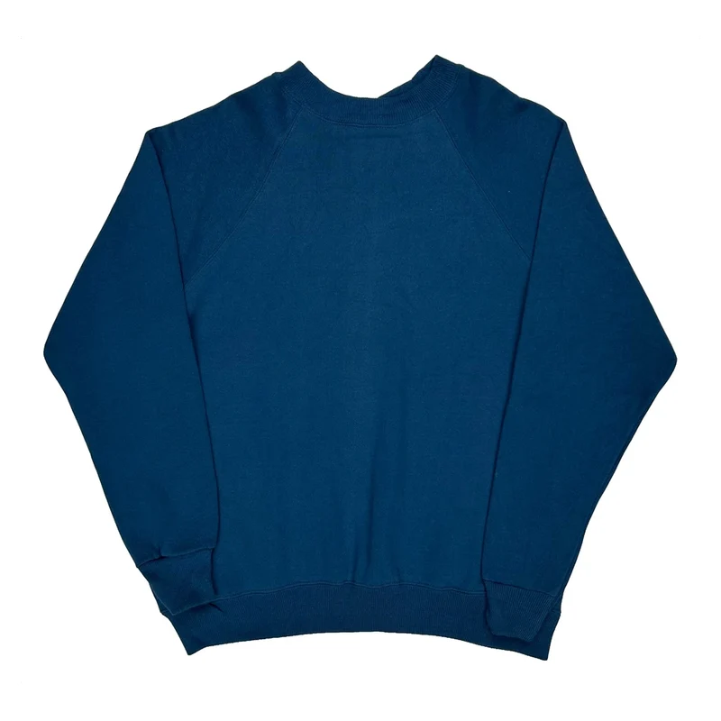 90S Blank Hanes Sweatshirt - Medium Blue Cotton Blend