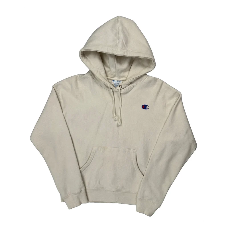 Reverse Weave Champion Hoodie - Medium Cream Cotton Blend