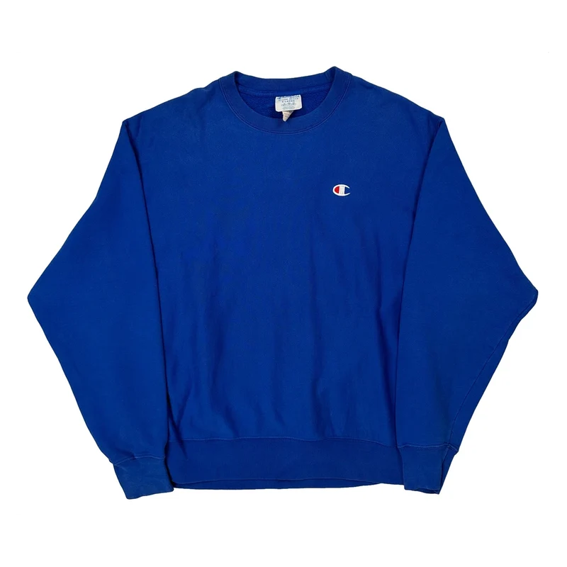 Reverse Weave Champion Sweatshirt - XL Blue Cotton Blend