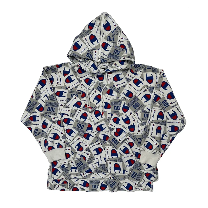 Reverse Weave Champion Hoodie - Large White Cotton