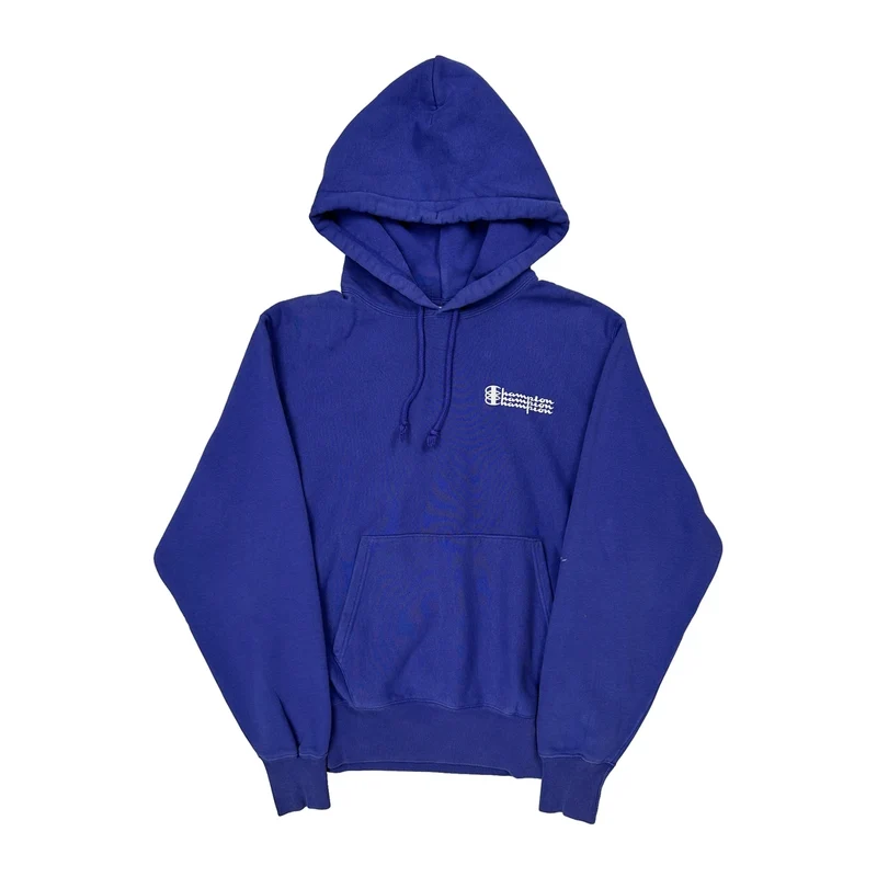 Reverse Weave Champion Hoodie - Medium Blue Cotton Blend