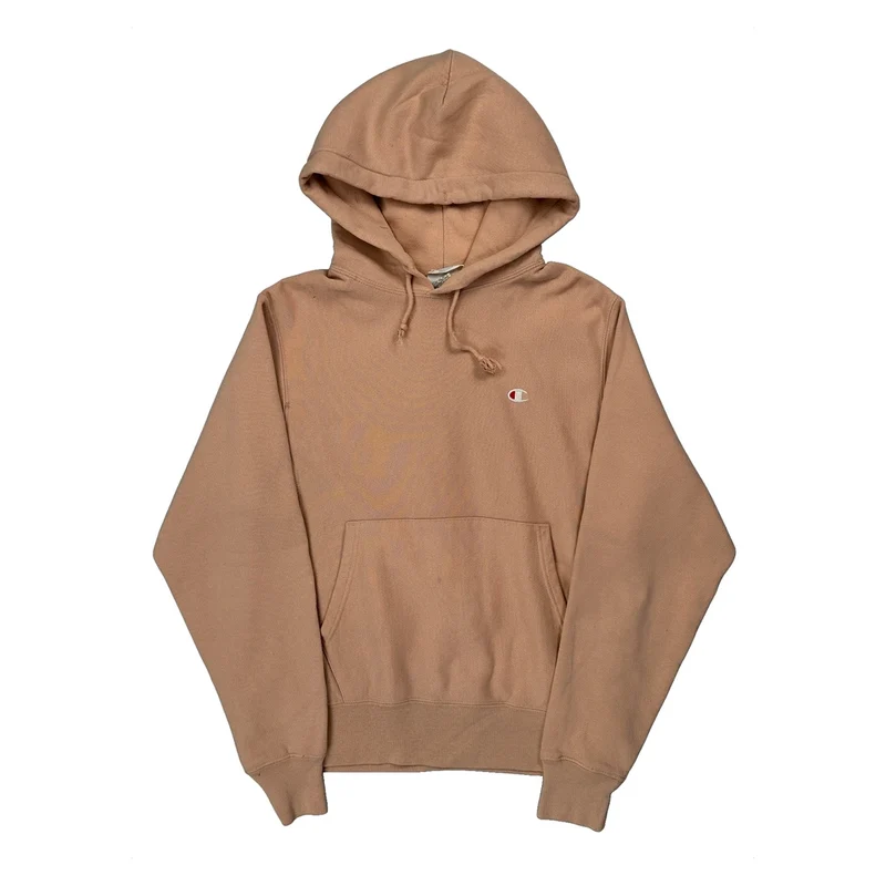 Reverse Weave Champion Hoodie - Small Beige Cotton