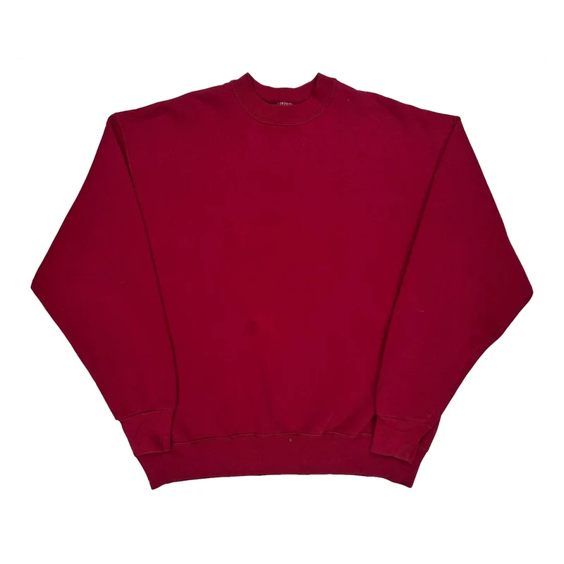 90S Blank Bvd Sweatshirt - XL Red Cotton Blend