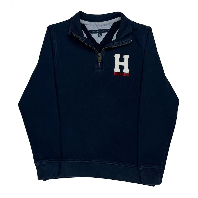 Tommy Hilfiger 1/4 Zip - Small Navy Cotton