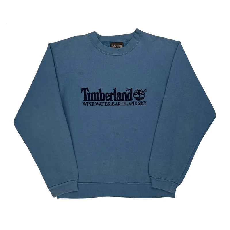 Weathergear Timberland Spellout Sweatshirt - Medium Blue Cotton