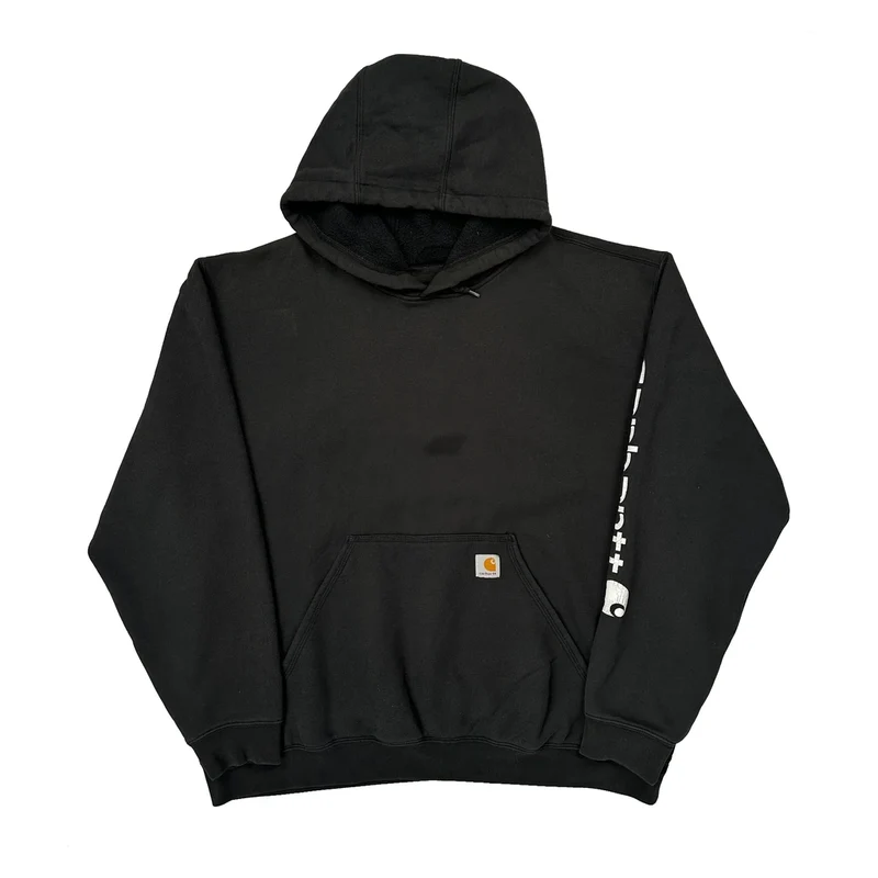 Carhartt Logo On Pocket Carhartt Hoodie - 2XL Black Cotton