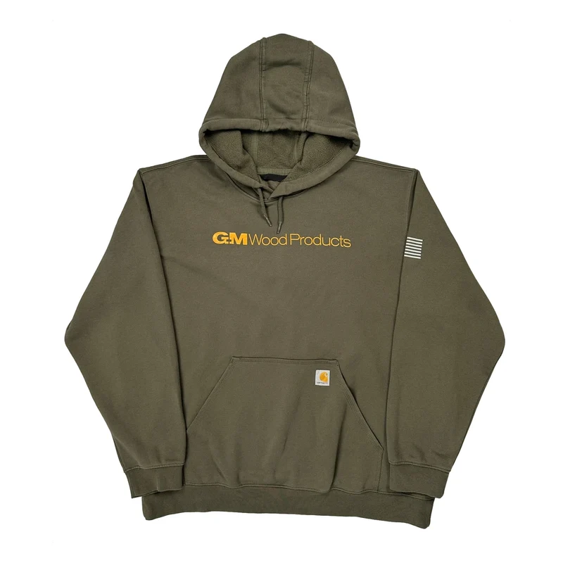 USA Flag Carhartt Hoodie - 2XL Green Cotton