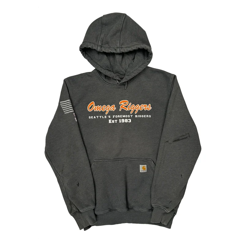 Seattle'S Foremost Riggers Carhartt Graphic Hoodie - Small Grey Cotton