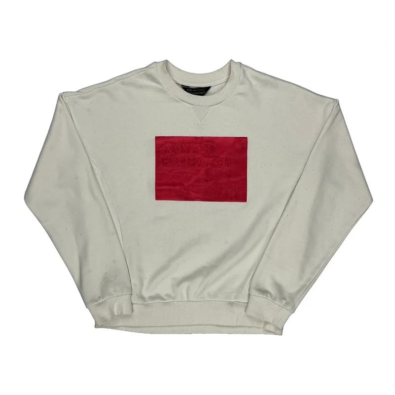 Armani Exchange Sweatshirt - Small Cream Cotton