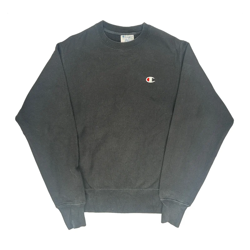 Reverse Weave Champion Sweatshirt - Small Black Cotton