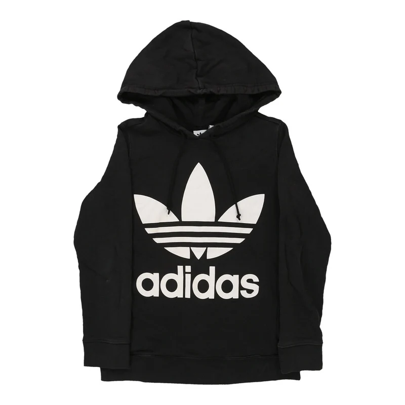 Adidas Spellout Hoodie - Small Black Cotton