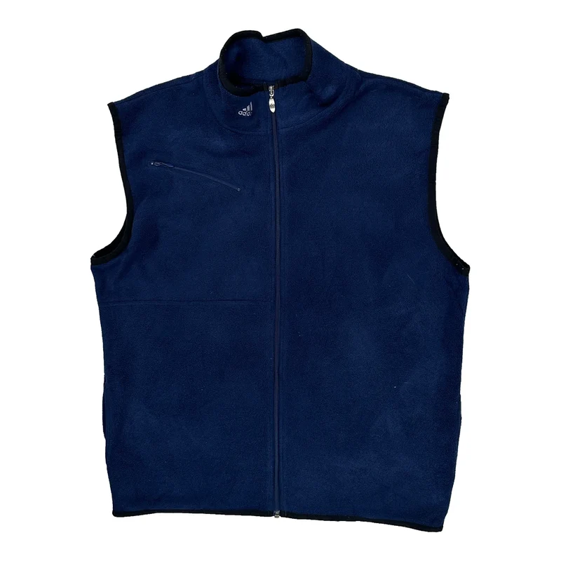 Adidas Fleece Vest - Large Blue Polyester