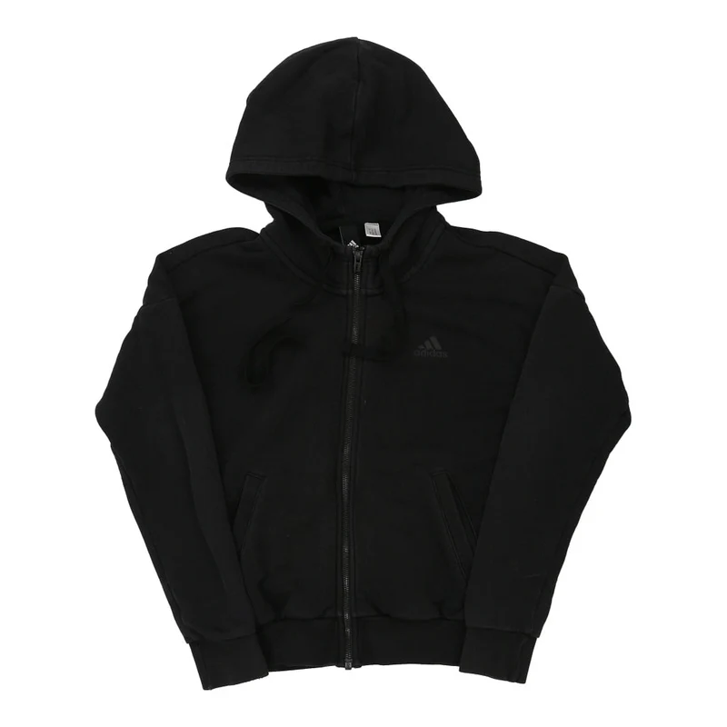 Adidas Hoodie - Small Black Cotton Blend