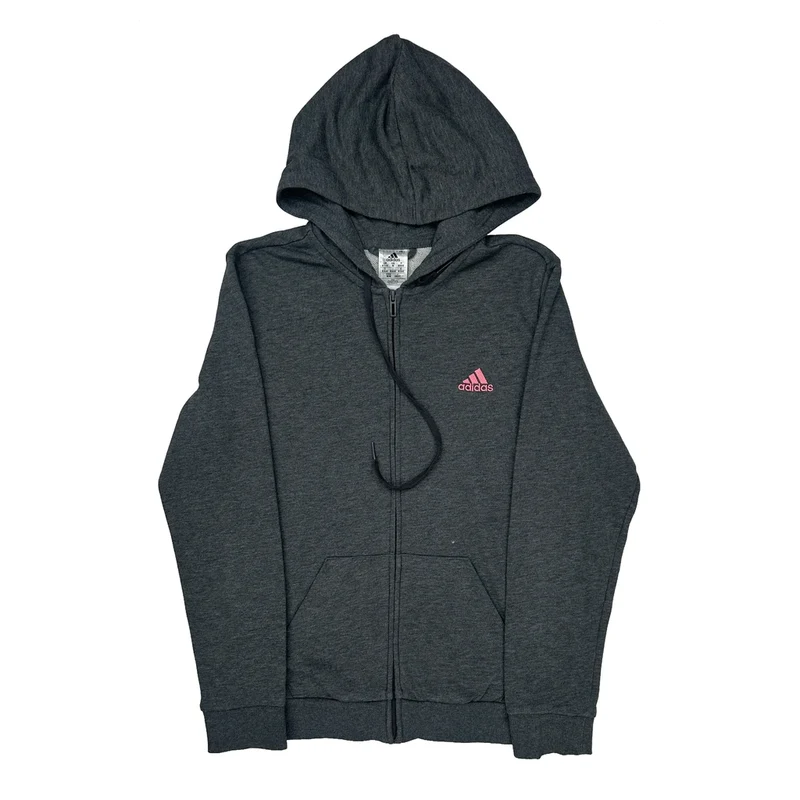 Adidas Hoodie - Medium Grey Cotton Blend