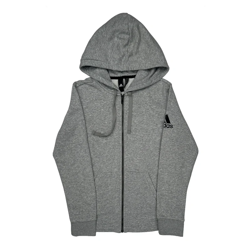 Adidas Hoodie - Medium Grey Cotton Blend