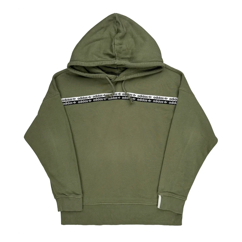 Trefoil Logo Adidas Hoodie - Medium Green Cotton