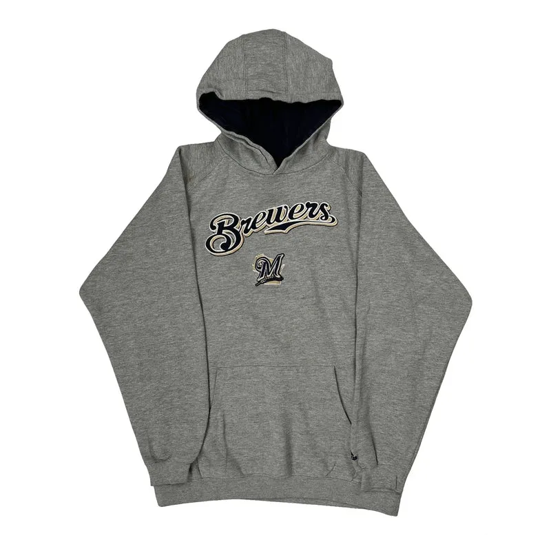 Brewers Adidas Graphic Hoodie - XL Grey Cotton Blend