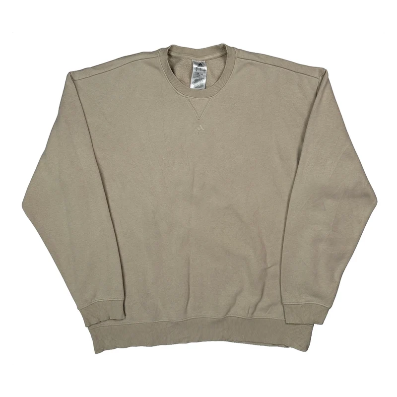 Adidas Sweatshirt - Large Beige Cotton
