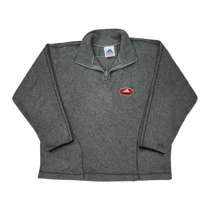 Adidas 1/4 Zip - Large Gray Polyester