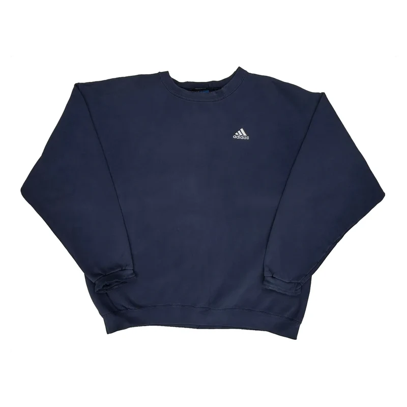 Team Adidas Sweatshirt - XL Navy Cotton Blend