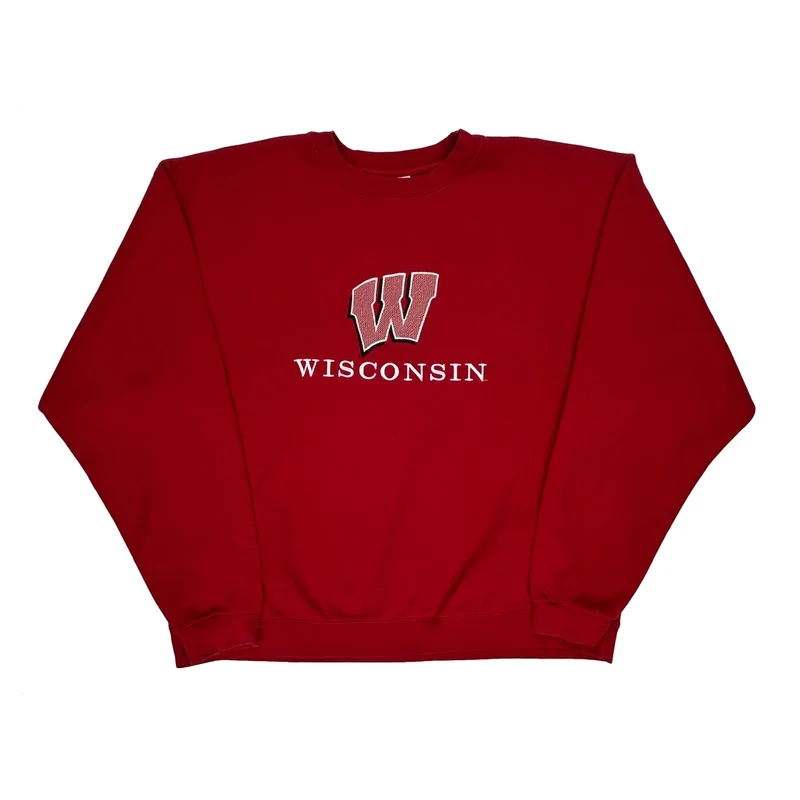 Wisconsin Adidas College Sweatshirt - XL Red Cotton