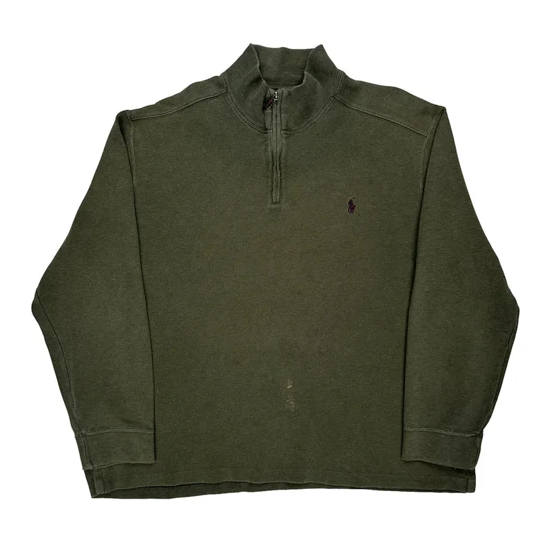 Polo By Ralph Lauren 1/4 Zip - 2XL Green Cotton