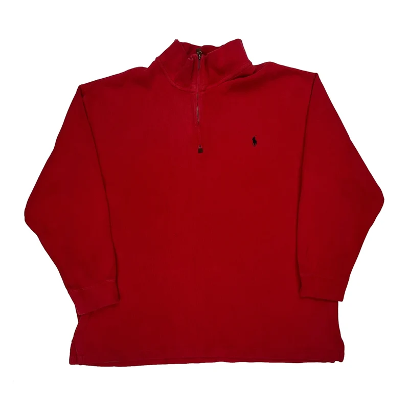 Polo By Ralph Lauren 1/4 Zip - 2XL Red Cotton