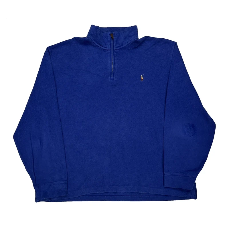Polo By Ralph Lauren 1/4 Zip - XL Blue Cotton