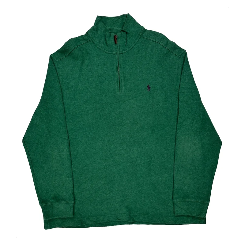 Polo By Ralph Lauren 1/4 Zip - XL Green Cotton