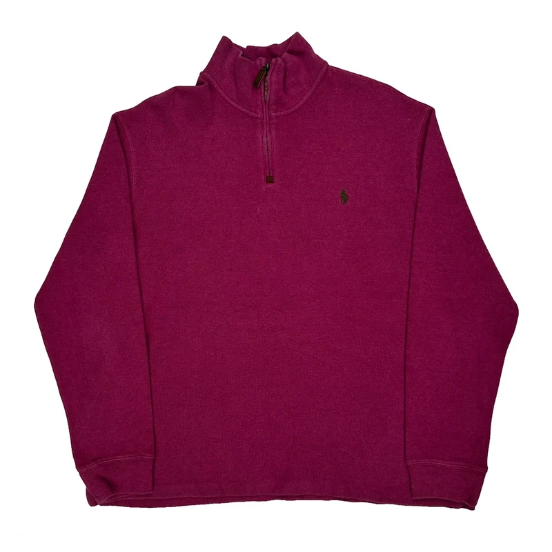 Polo By Ralph Lauren 1/4 Zip - XL Purple Cotton