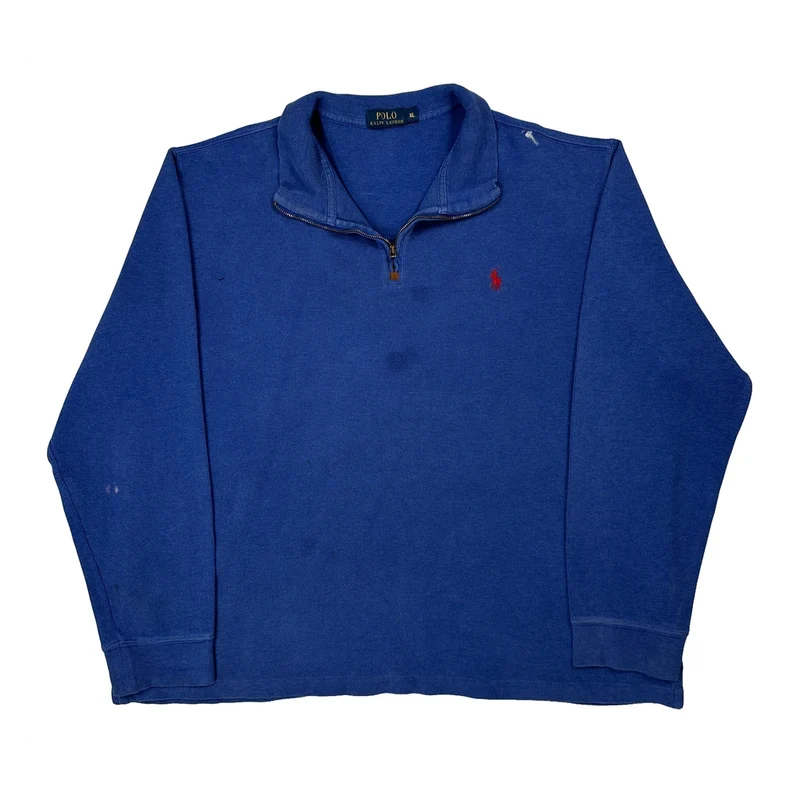 Polo By Ralph Lauren 1/4 Zip - XL Blue Cotton