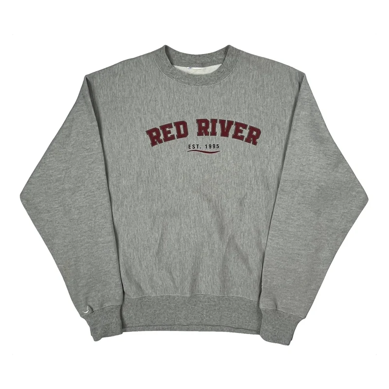 Red River Champion College Sweatshirt - XL Grey Cotton