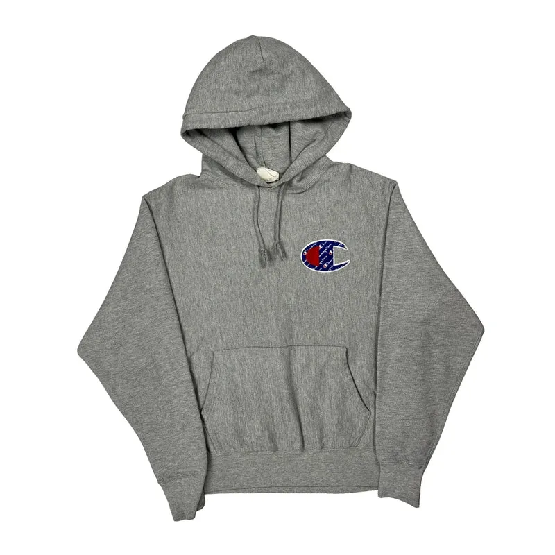 Reverse Weave Champion Hoodie - Large Grey Cotton