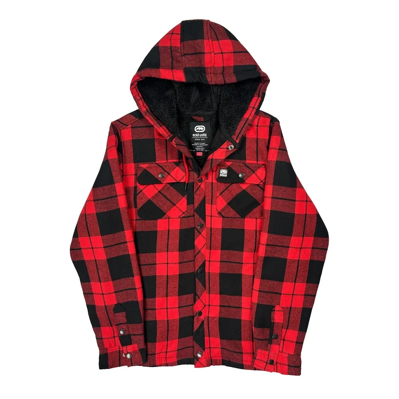 Ecko Unltd Checked Jacket - Large Red Cotton