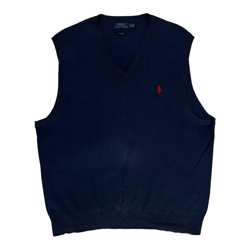 Polo By Ralph Lauren Sweater Vest - XL Navy Cotton