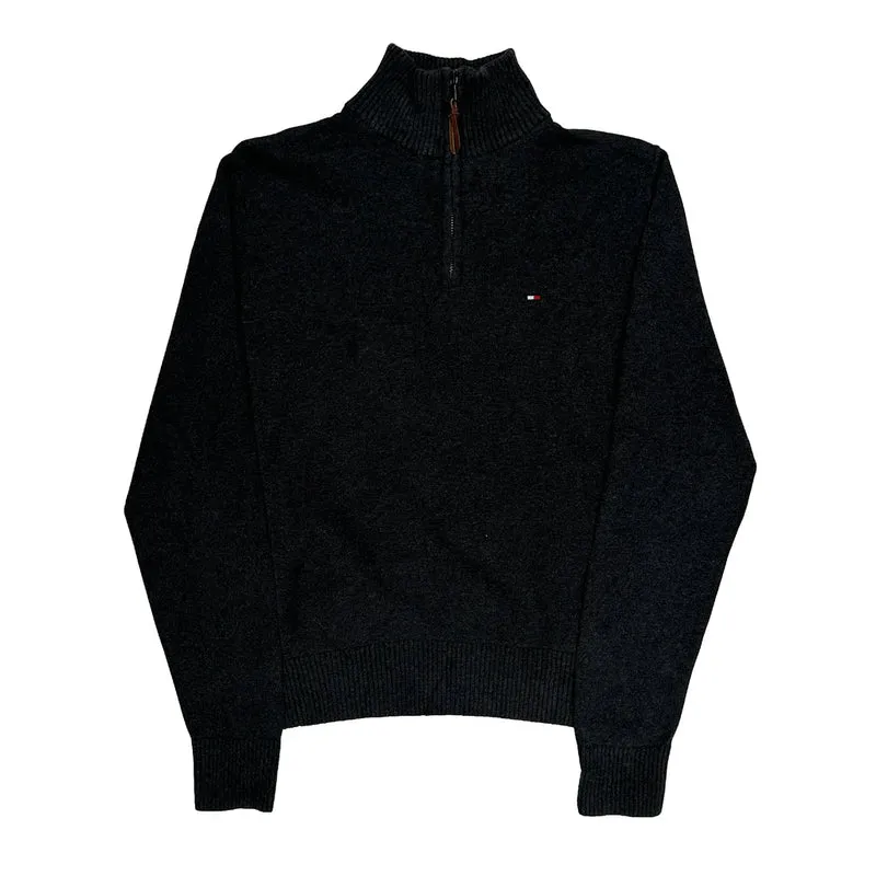 Tommy Hilfiger 1/4 Zip - Small Black Cotton Blend