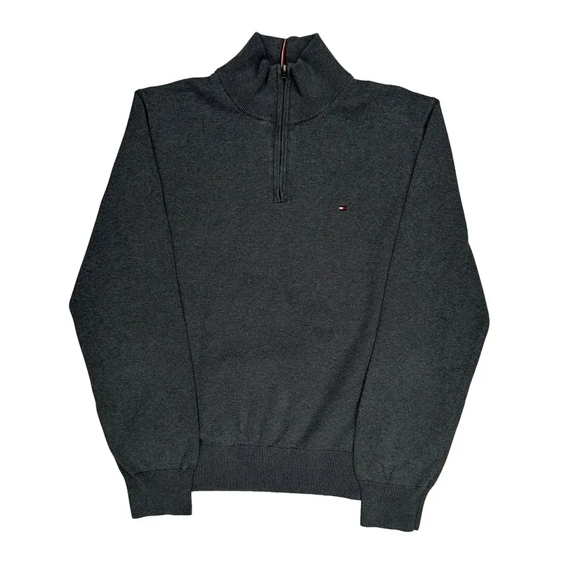 Tommy Hilfiger 1/4 Zip - Large Grey Cotton
