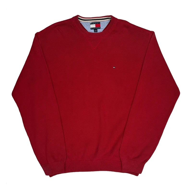 Tommy Hilfiger Jumper - XL Red Cotton