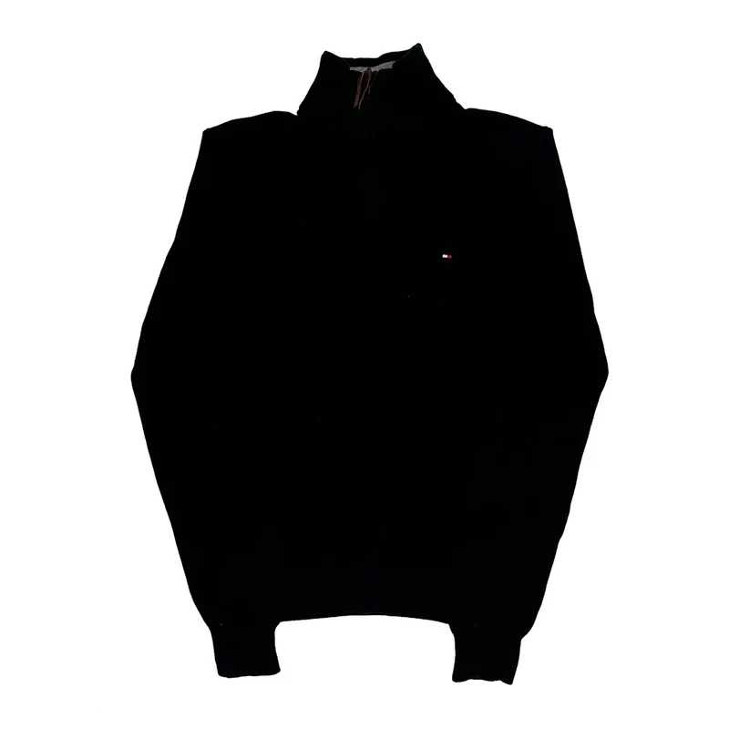 Tommy Hilfiger 1/4 Zip - Medium Black Cotton