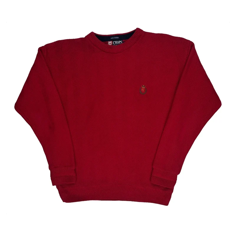 Chaps Ralph Lauren Jumper - Small Red Cotton