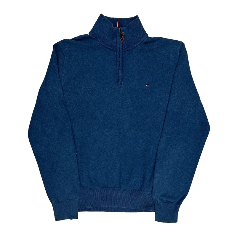 Tommy Hilfiger 1/4 Zip - Large Blue Cotton