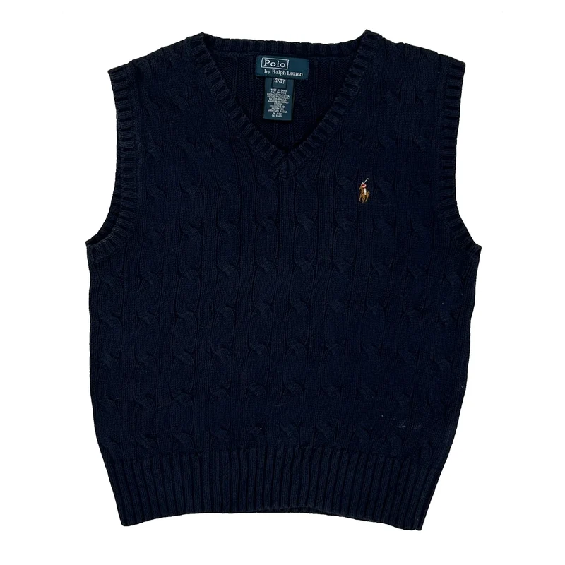 Age 4 Polo By Ralph Lauren Sweater Vest - XS Navy Cotton