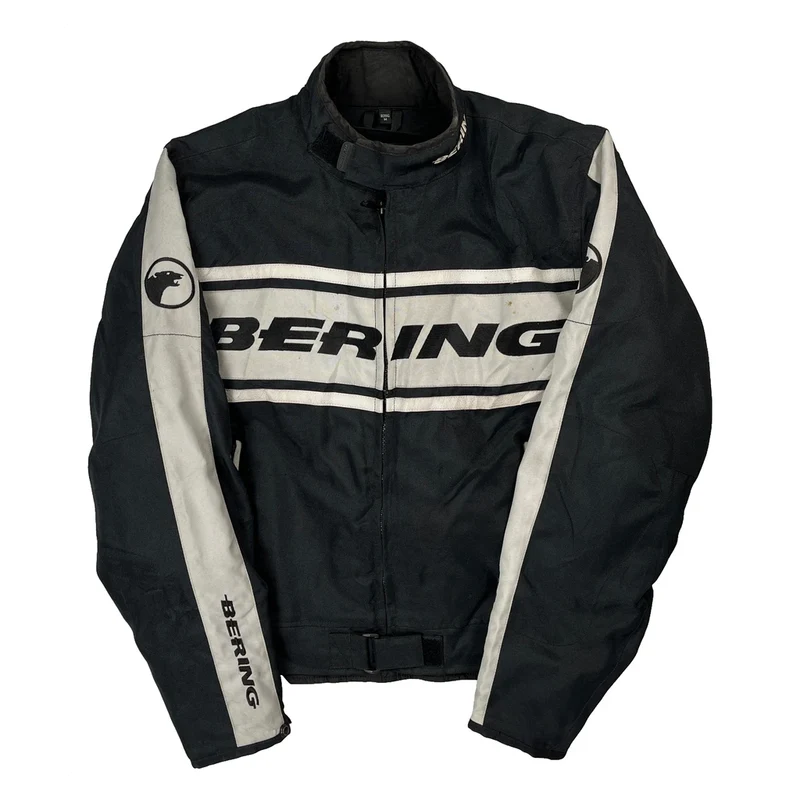 Biker Bering Graphic Jacket - Medium Black Polyester
