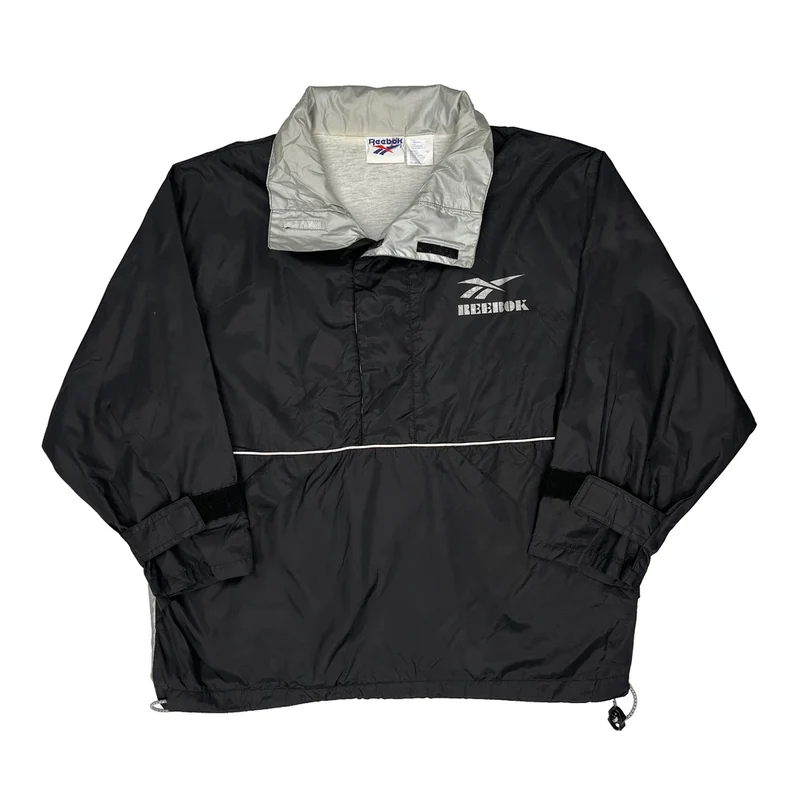 Reebok Spellout Jacket - Small Black Nylon